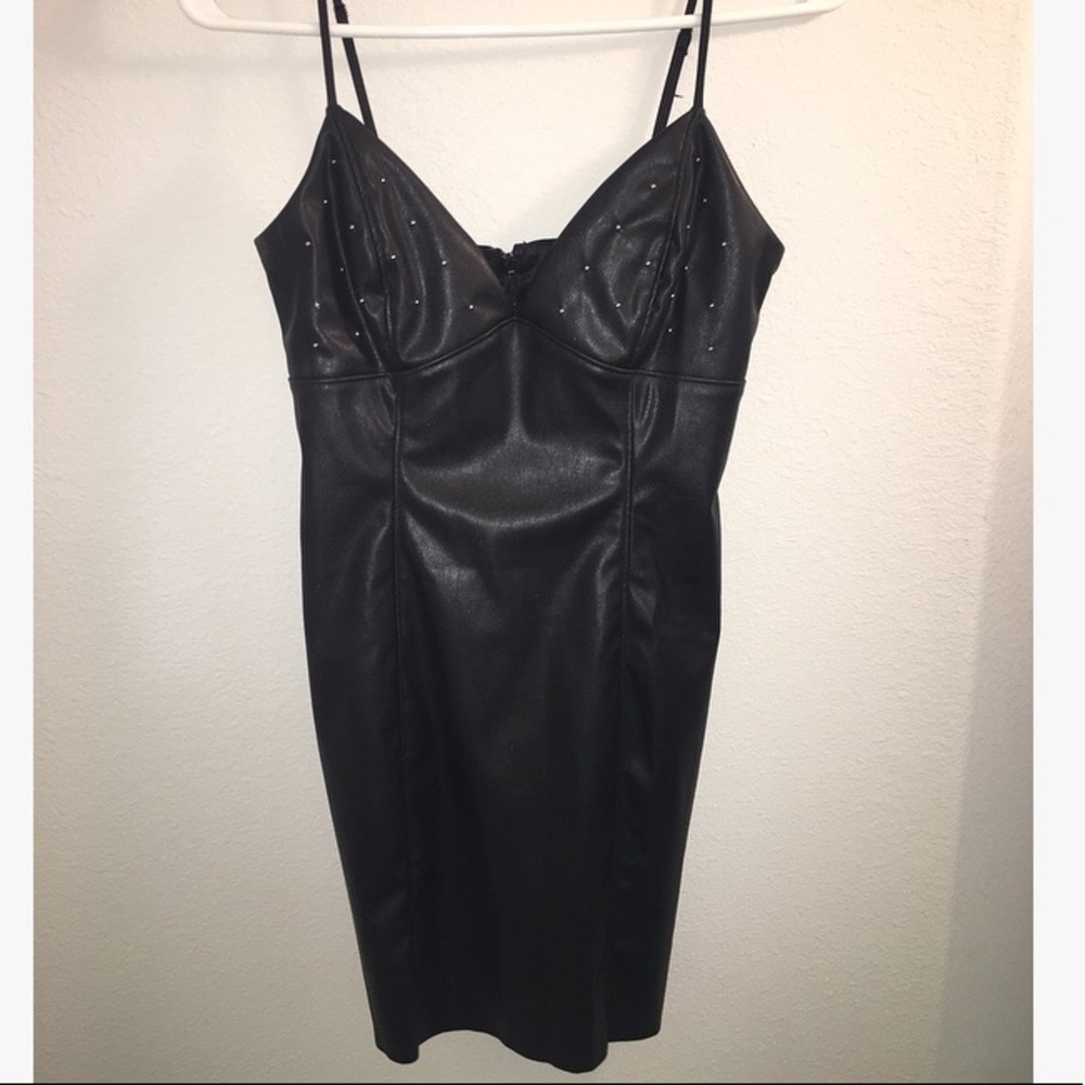 Faux Leather Mini Dress